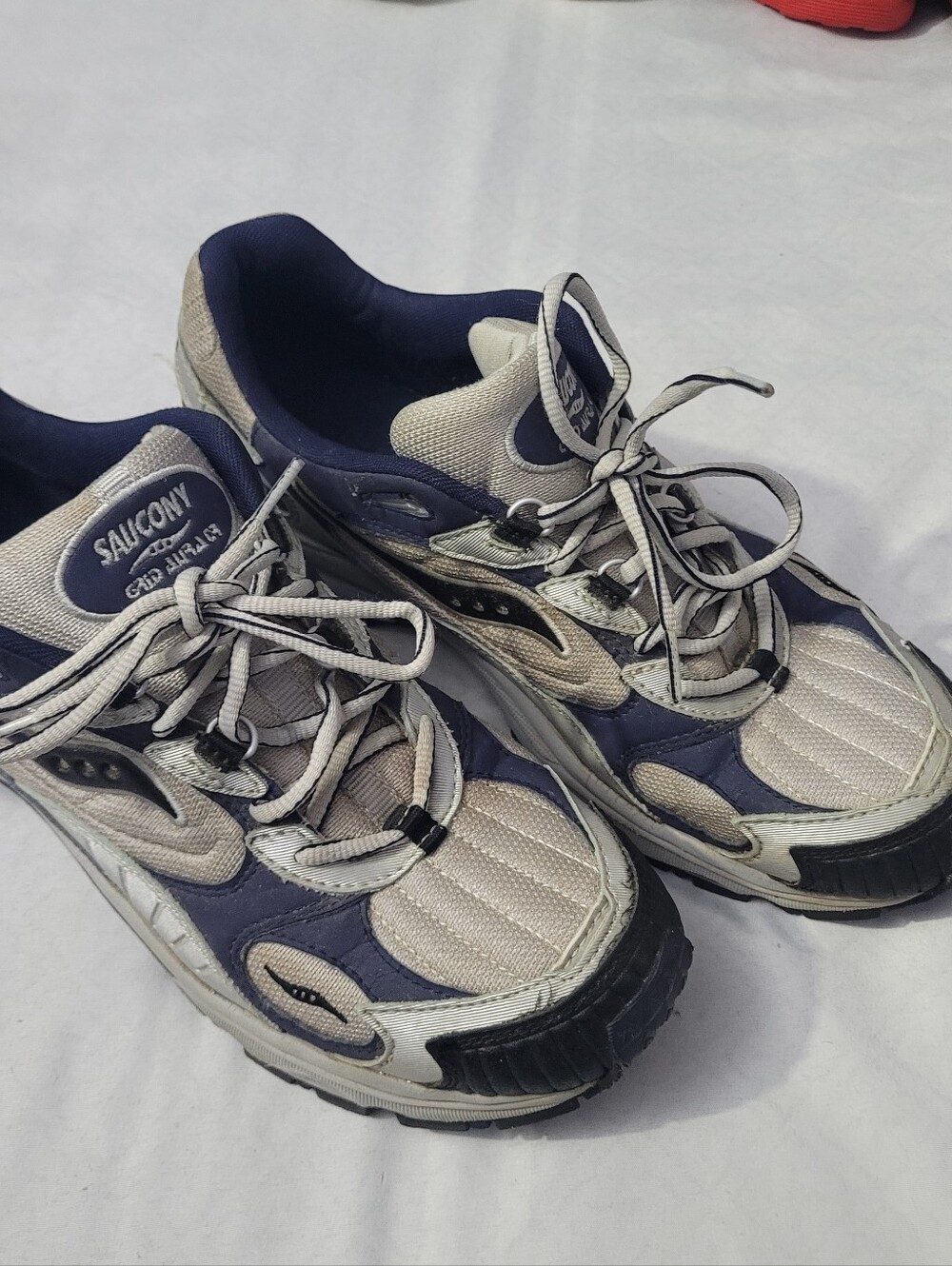 Saucony Mens Navy and Gray Lace-Up Athletic Sneakers